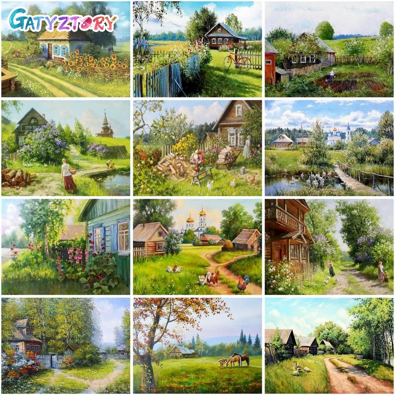 Art Craft Number - GATYZTORY-Pintura Acrílica Número por números, vila
