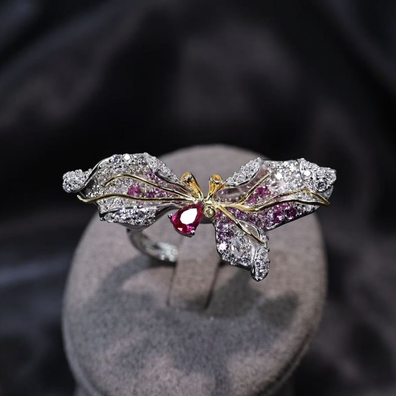 Art Craft Com - Anel Aberto de Borboleta Bellux Butterfly