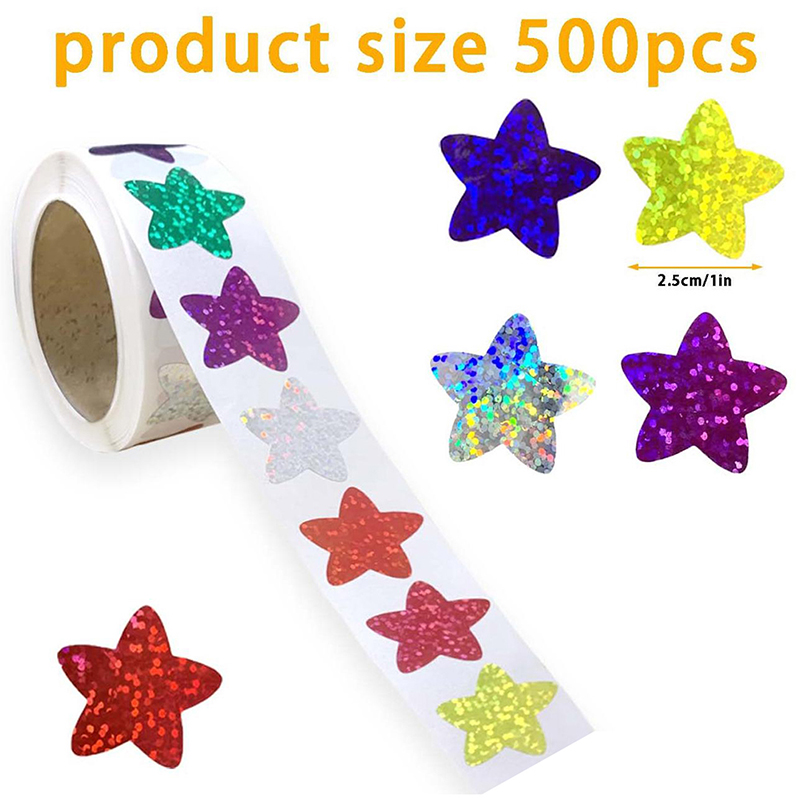 School Of Art X Craft - Adesivos de estrela coloridos para crianças,