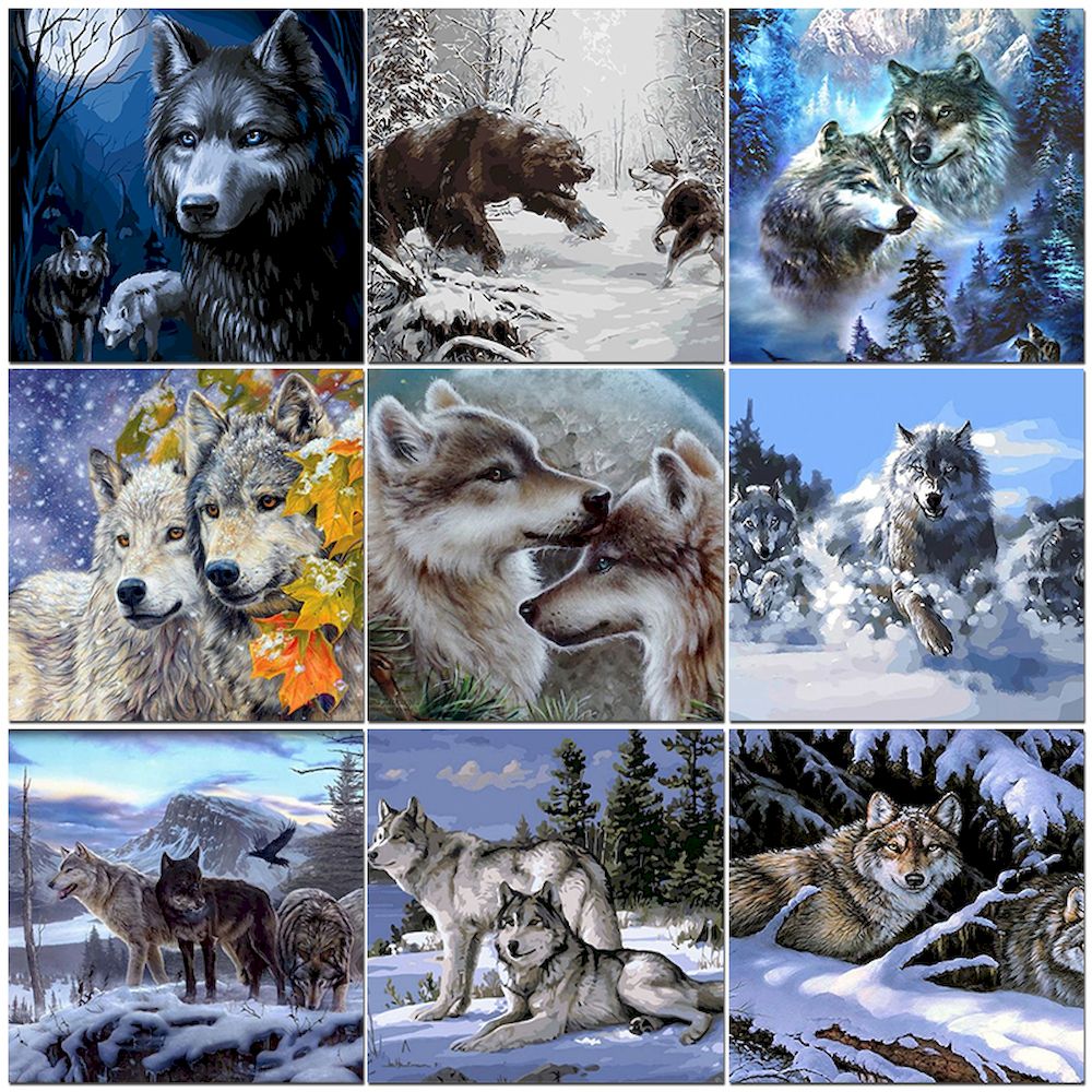 Art Craft Number - Pintura por números lobo imagens a