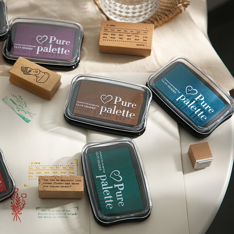 Stamping Ink Pad - Almofada de tinta colorida vintage para