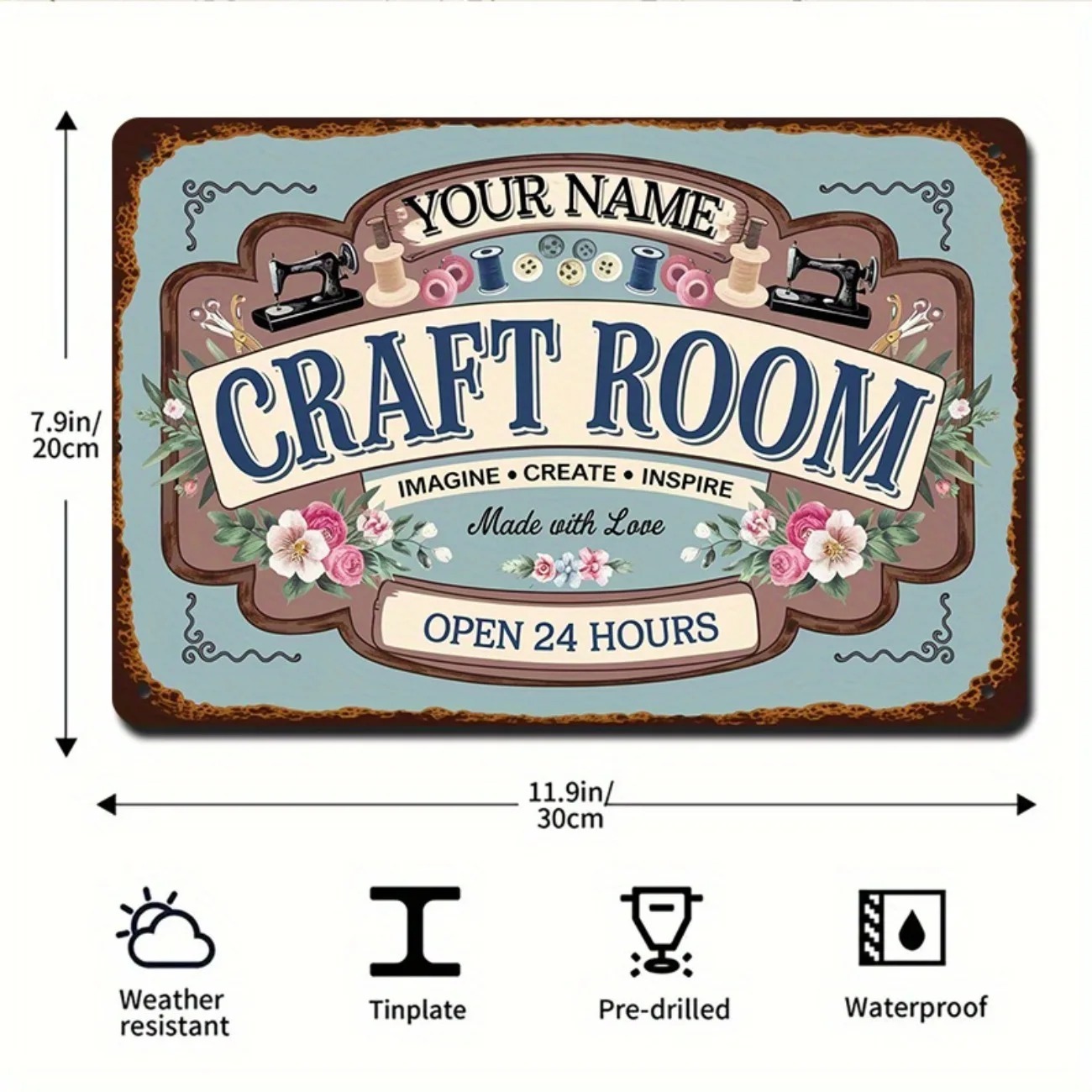 Art Craft Names - Placa de Metal Personalizada para Sala