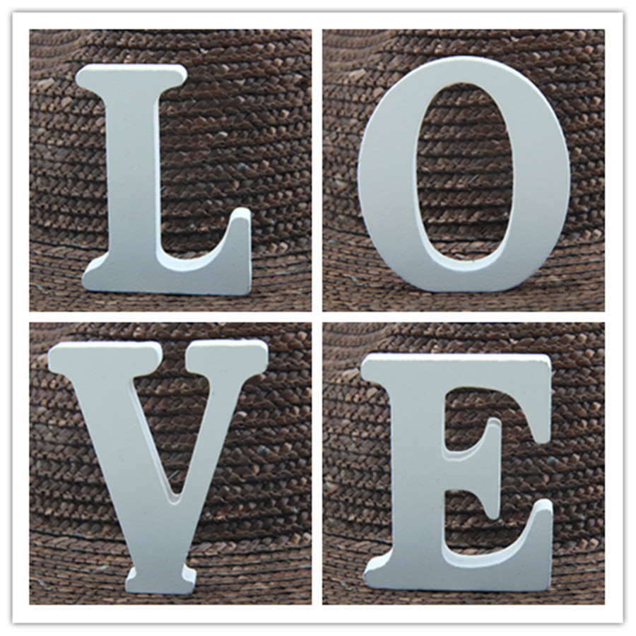 Art Craft Names - Letras brancas de madeira em inglês,
