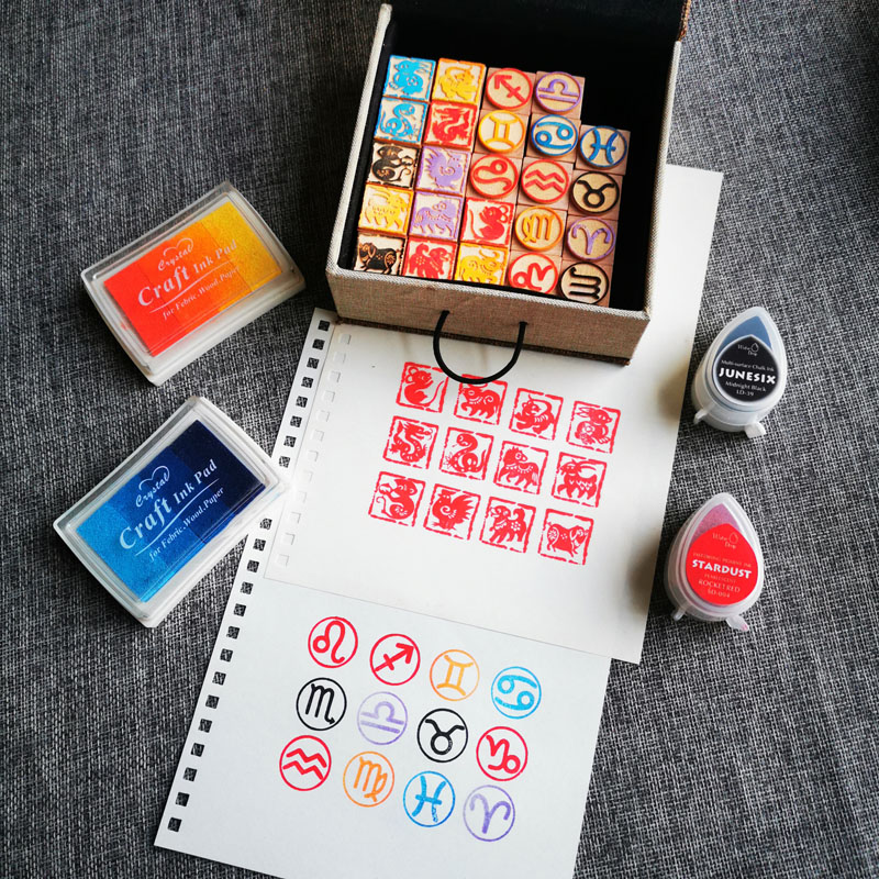 Stamping Ink Pad - Diy doze selos do zodíaco doze