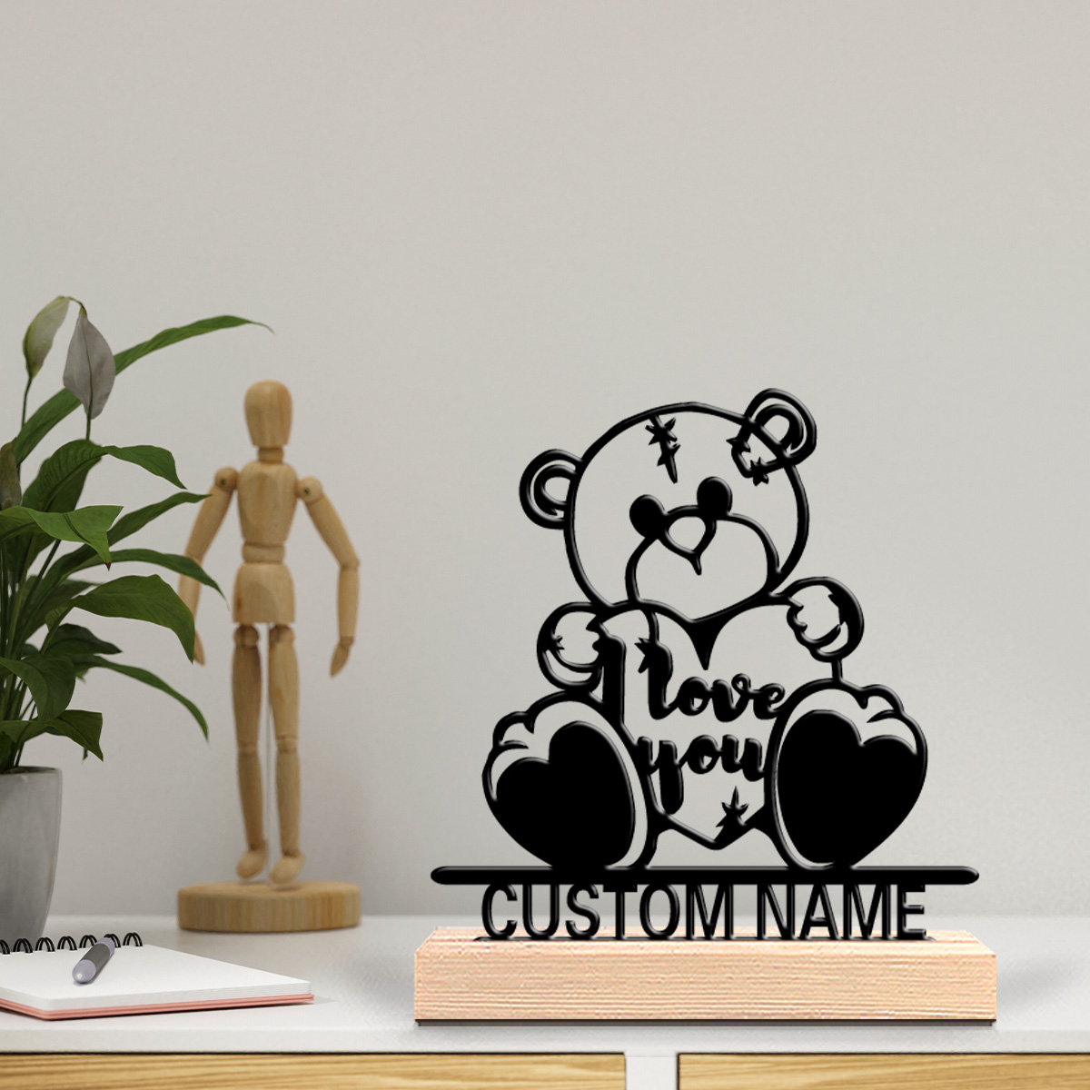 Art Craft Names - 1 peça Estátua de Metal Personalizada