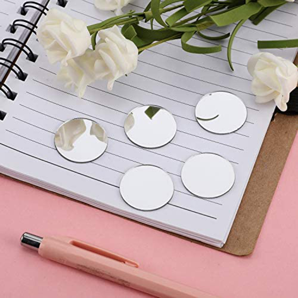 50 pçs redondo mini telhas de  - Art Craft Mirror avaliação e preço