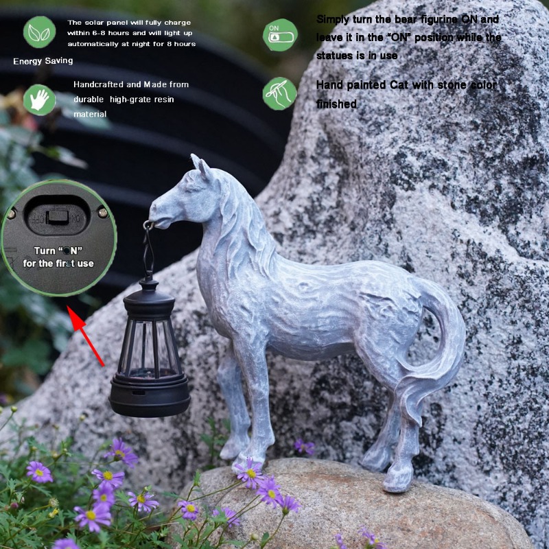 Estátua de resina luz solar ca - Art Craft Horse avaliação e preço