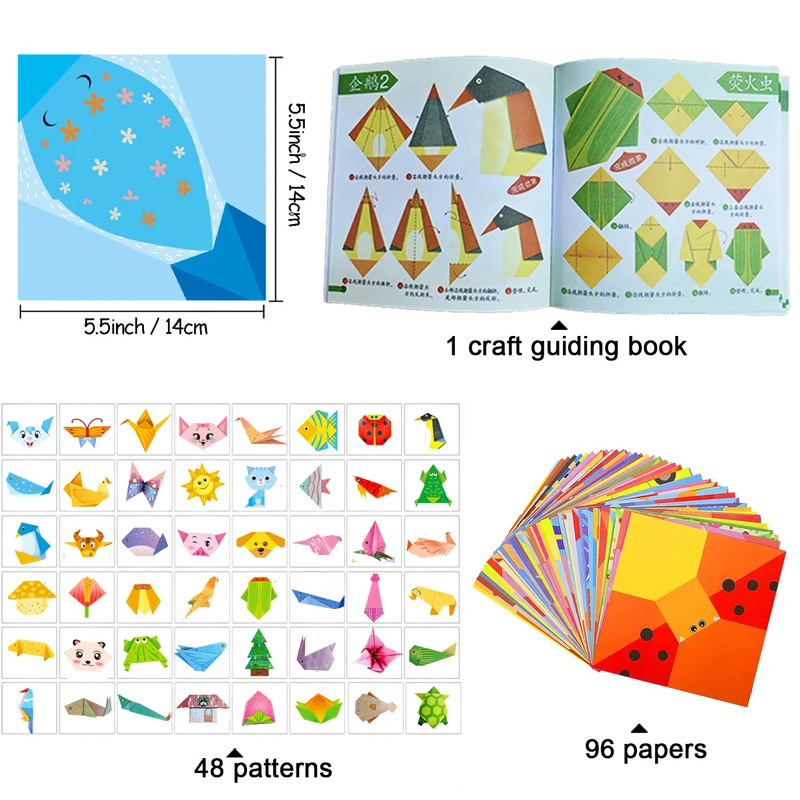 Kit de origami com 30/96 folha - Art Craft Kits For Kids avaliação e preço