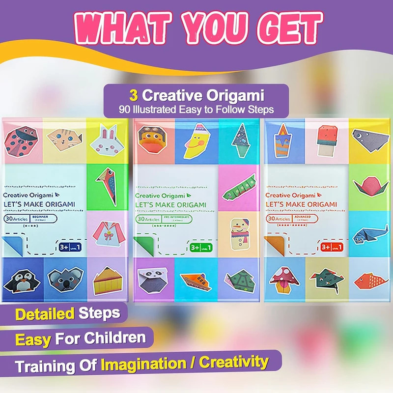 Kit de origami com 30/96 folha - Art Craft Kits For Kids avaliação e preço
