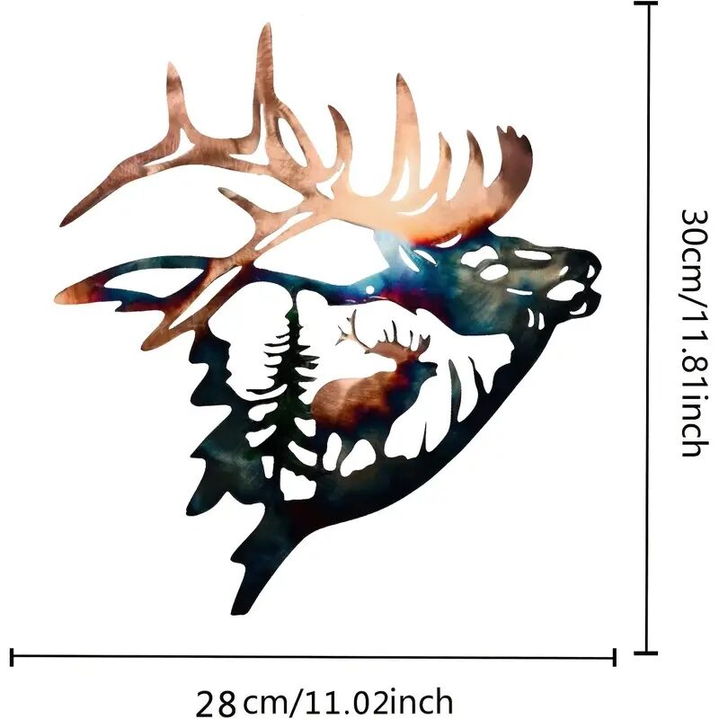 Elk Deer Metal Wall Art Escult - Art Craft Com avaliação e preço