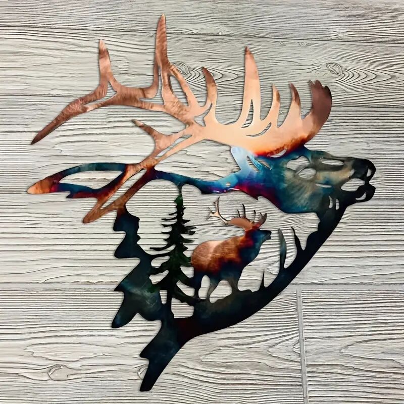 Elk Deer Metal Wall Art Escult - Art Craft Com avaliação e preço