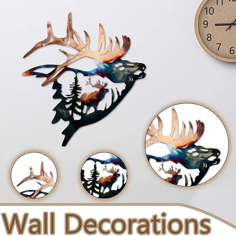 Elk Deer Metal Wall Art Escult - Art Craft Com avaliação e preço