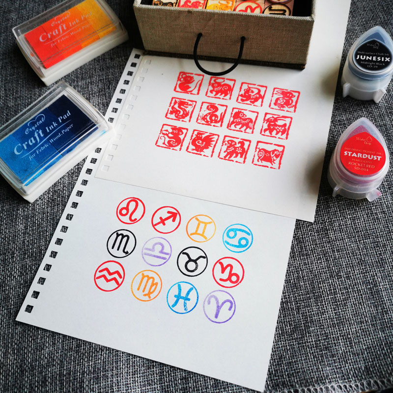 Diy doze selos do zodíaco doze - Stamping Ink Pad avaliação e preço