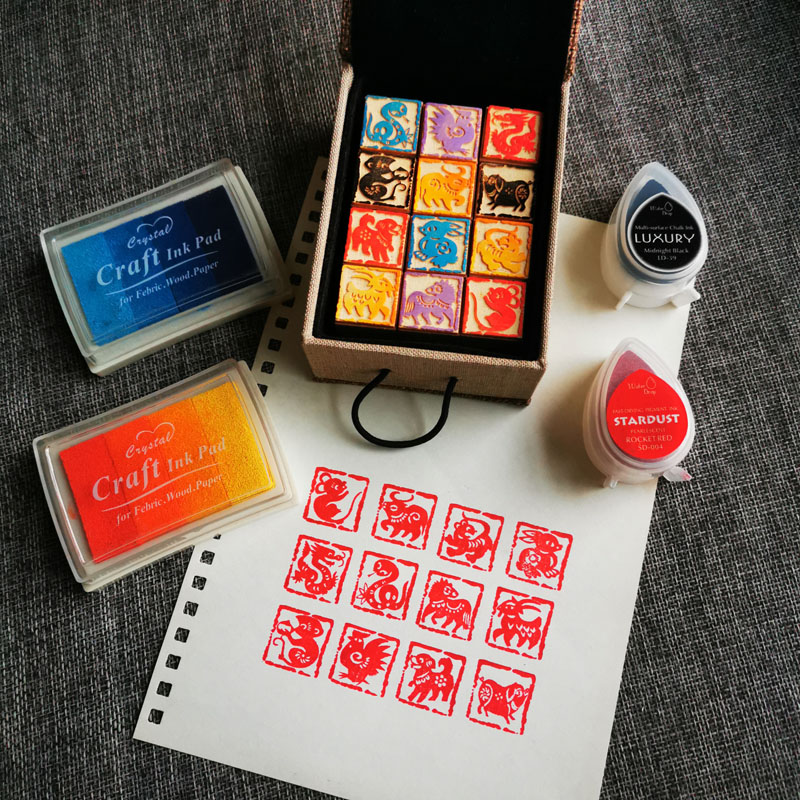 Diy doze selos do zodíaco doze - Stamping Ink Pad avaliação e preço