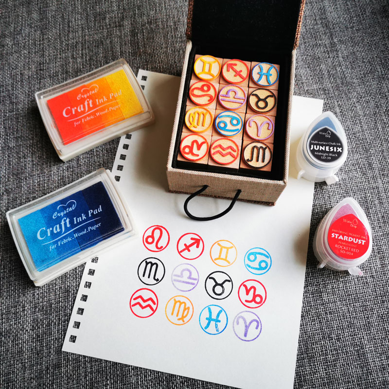 Diy doze selos do zodíaco doze - Stamping Ink Pad avaliação e preço