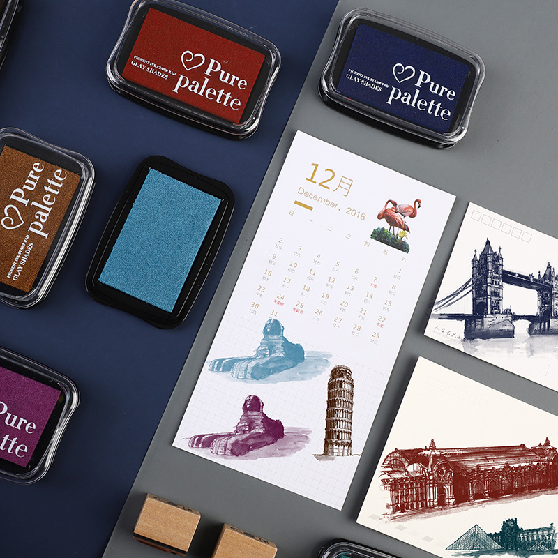 12 cores tamanho grande bloco  - Stamping Ink Pad avaliação e preço